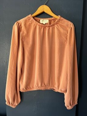 cloth & stone Long-Sleeve Elastic Hem Top